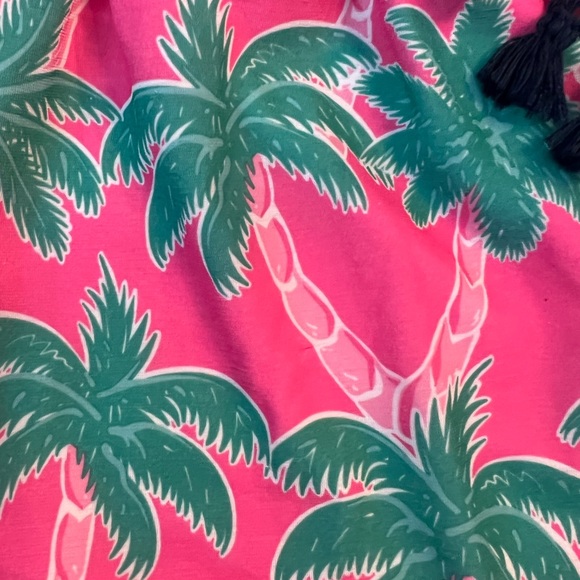 Simply Southern Pink and Green Shorts with Navy Blue Pom Poms Size S/M - Picture 7 of 8